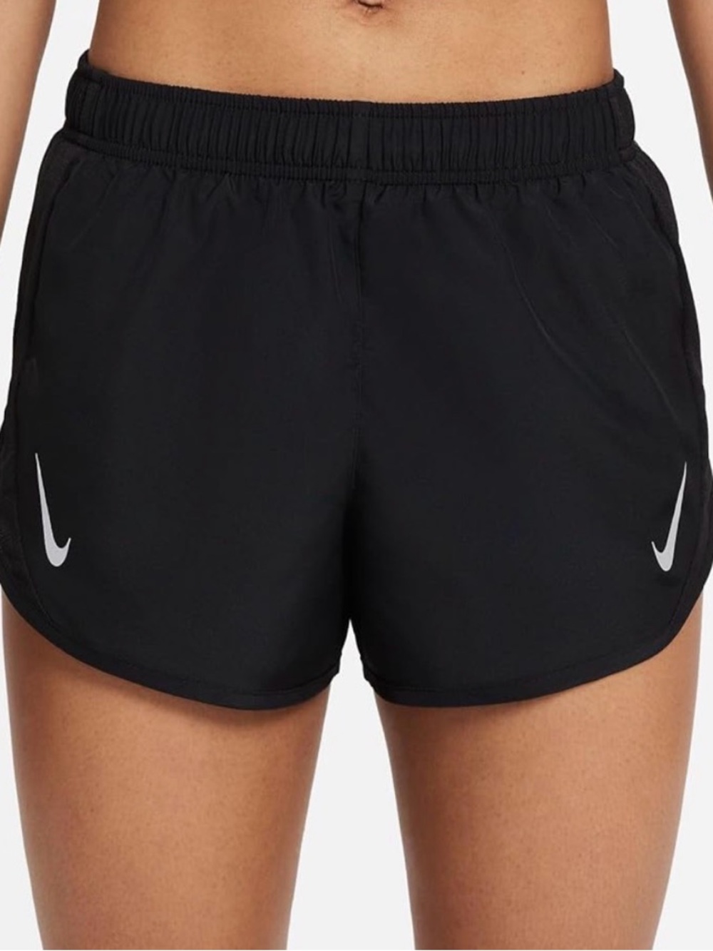 Nike Dri-FIT Tempo Black Running Shorts XS Lined Reflective Logo
